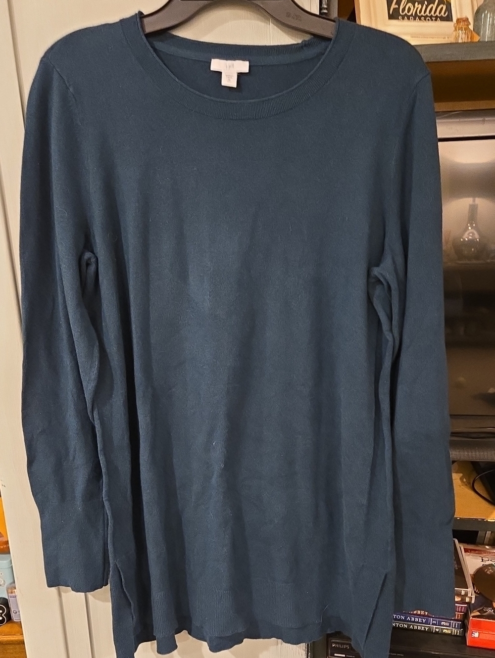J. Jill Long-Sleeve Crewneck Shirt in Teal